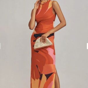 FARM Rio Sleeveless Rushed Mesh Midi Dress